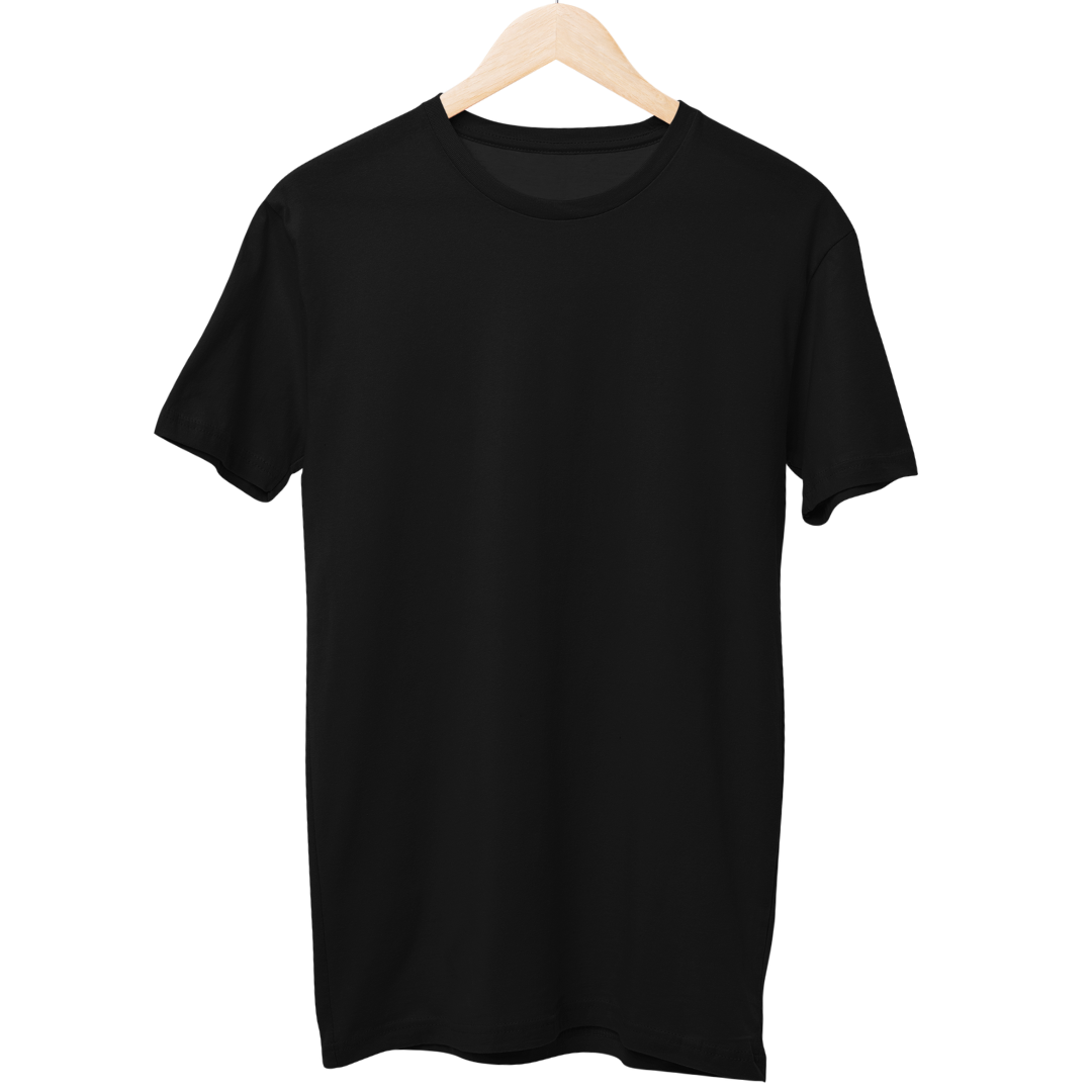 Black Unisex Solid Regular T-Shirt