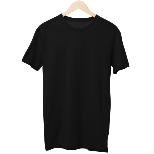 Black Unisex Solid Regular T-Shirt